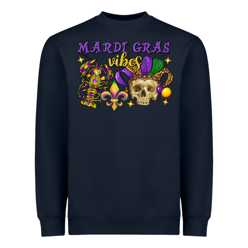 Mardi Gras Vibes Skull Heavyweight Sweatshirt by FaDigitalArtStudio | Teevron