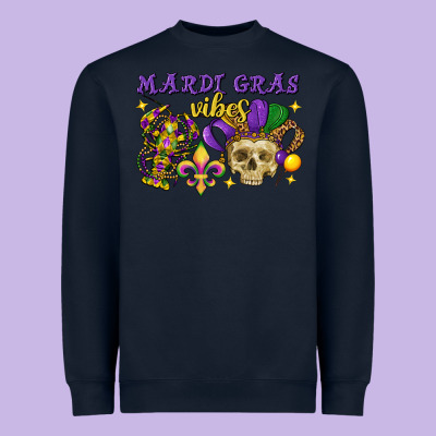 Mardi Gras Vibes Skull Heavyweight Sweatshirt Designed By Fadigitalartstudio