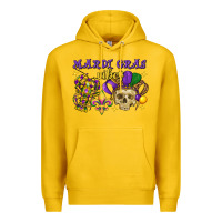 Lemon mardi gras vibes skull Premium Hoodie - FaDigitalArtStudio