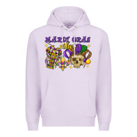 Lilac mardi gras vibes skull Premium Hoodie - FaDigitalArtStudio