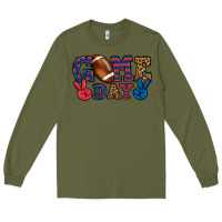 Army Green Game day red and blue Long Sleeve Tee - HowdyJamesFarm