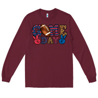 Burgundy Game day red and blue Long Sleeve Tee - HowdyJamesFarm