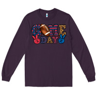 Plum Game day red and blue Long Sleeve Tee - HowdyJamesFarm