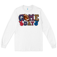 White Game day red and blue Long Sleeve Tee - HowdyJamesFarm