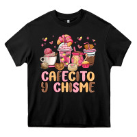 Black cafecito y chisme Heavy Core Tee - MaliasSmallBusiness