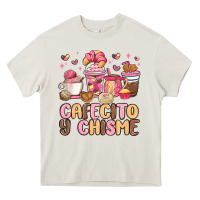 Cream cafecito y chisme Heavy Core Tee - MaliasSmallBusiness