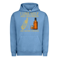 Pigment Pebble Blue I Like Bourbon and Golf and Maybe 3 People Whiskey Urban Hoodie - tuanDangUi