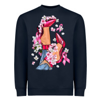 Navy Cancer high heels Breast Cancer Heavyweight Sweatshirt - FaDigitalArtStudio