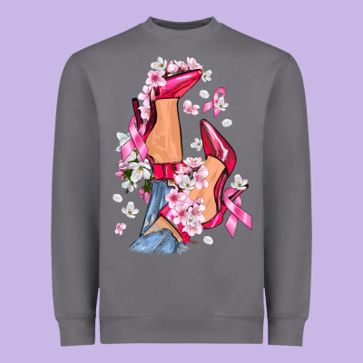 Cancer High Heels Breast Cancer Heavyweight Sweatshirt Designed By Fadigitalartstudio