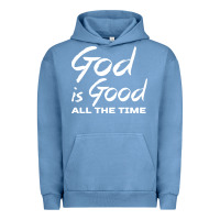 Pigment Pebble Blue God Is Good All The Time Christian Worship Urban Hoodie - tuanDangUi