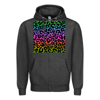 Charcoal Heather leopard glitter seamless pattern Zipper Hoodie - BundleAndBundleShop