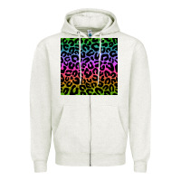 Oatmeal Heather leopard glitter seamless pattern Zipper Hoodie - BundleAndBundleShop