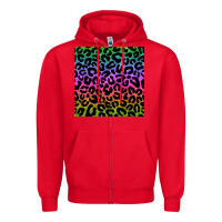 Red leopard glitter seamless pattern Zipper Hoodie - BundleAndBundleShop