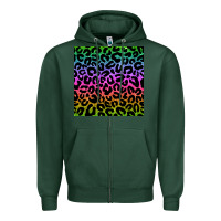 Sports Green leopard glitter seamless pattern Zipper Hoodie - BundleAndBundleShop