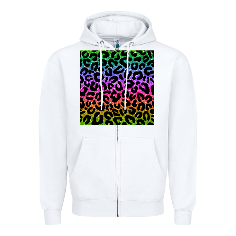 Leopard Glitter Seamless Pattern Zipper Hoodie by BundleAndBundleShop | Teevron