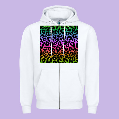 Leopard Glitter Seamless Pattern Zipper Hoodie Designed By Bundleandbundleshop