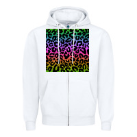 White leopard glitter seamless pattern Zipper Hoodie - BundleAndBundleShop