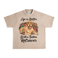 French Oak life is better with a golden retriever Urban Heavy Tee - JahusDesignShop