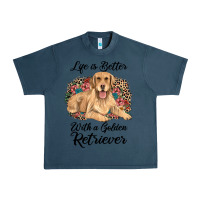 Midnight Navy life is better with a golden retriever Urban Heavy Tee - JahusDesignShop