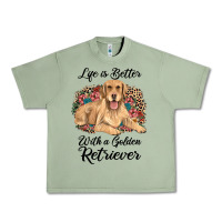Oil Green life is better with a golden retriever Urban Heavy Tee - JahusDesignShop