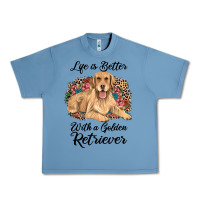 Pebble Blue life is better with a golden retriever Urban Heavy Tee - JahusDesignShop
