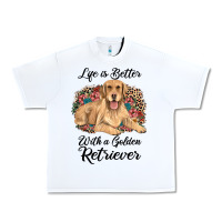 White life is better with a golden retriever Urban Heavy Tee - JahusDesignShop