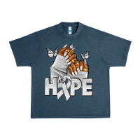 Midnight Navy hope white ribbon lung cancer nails Urban Heavy Tee - NancyCooperArtShop