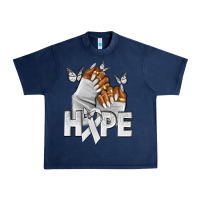 Navy hope white ribbon lung cancer nails Urban Heavy Tee - NancyCooperArtShop