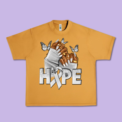 Hope White Ribbon Lung Cancer Nails Urban Heavy Tee Designed By Nancycooperartshop
