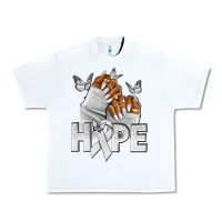 White hope white ribbon lung cancer nails Urban Heavy Tee - NancyCooperArtShop