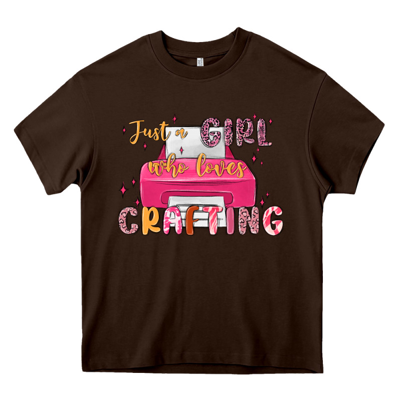 Just A Girl Who Loves Crafting Heavy Core Tee by MaliasSmallBusiness | Teevron