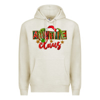 Oatmeal Heather christmas auntie claus Premium Hoodie - FaDigitalArtStudio
