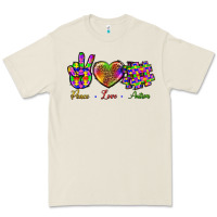 Bone Peace Love Autism Premium Tee - BundleAndBundleShop