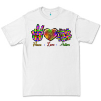 White Peace Love Autism Premium Tee - BundleAndBundleShop