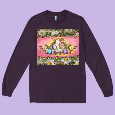 Easter Bunny And Eggs Long Sleeve Tee Designed By Ranaportraitstore