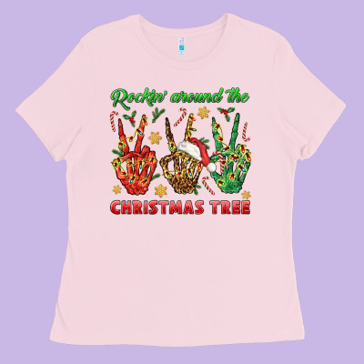 Rockin' Around The Christmas Tree Ladies Tee Designed By Bundleandbundleshop