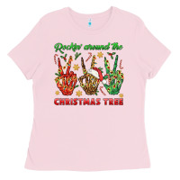 Bubblegum Pink Rockin' Around The Christmas Tree Ladies Tee - BundleAndBundleShop