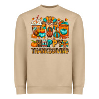 Mushroom Happy Thanksgiving Coffee Cups Heavyweight Sweatshirt - FaDigitalArtStudio