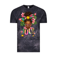 Cloud Black July Girl Afro Woman Summer Vintage Tee - texasbilliewilder
