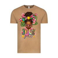 Vintage Camel July Girl Afro Woman Summer Vintage Tee - texasbilliewilder