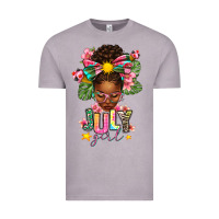 Vintage Zinc July Girl Afro Woman Summer Vintage Tee - texasbilliewilder