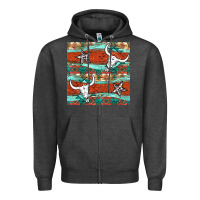 Charcoal Heather western aztec bull skull stars seamless pattern Zipper Hoodie - BundleAndBundleShop