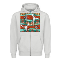 Dove Grey western aztec bull skull stars seamless pattern Zipper Hoodie - BundleAndBundleShop