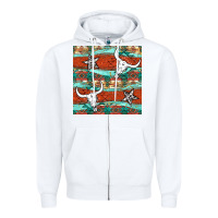 White western aztec bull skull stars seamless pattern Zipper Hoodie - BundleAndBundleShop