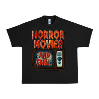 Black Horror Movies and Chill Urban Heavy Tee - texasbilliewilder