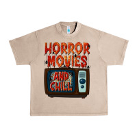 French Oak Horror Movies and Chill Urban Heavy Tee - texasbilliewilder