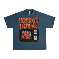 Midnight Navy Horror Movies and Chill Urban Heavy Tee - texasbilliewilder