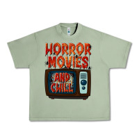 Oil Green Horror Movies and Chill Urban Heavy Tee - texasbilliewilder