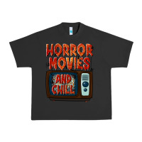 Pigment Black Horror Movies and Chill Urban Heavy Tee - texasbilliewilder
