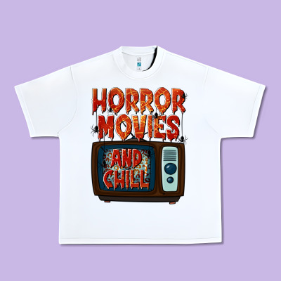 Horror Movies And Chill Urban Heavy Tee Designed By Texasbilliewilder